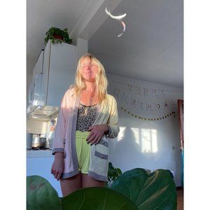 Vintage Pink and Yellow Cardigan